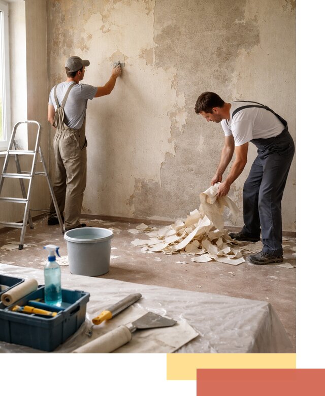 Снятие старых обоев в Североуральске быстро и качественно