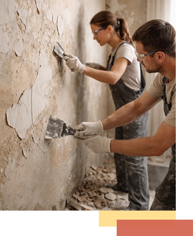 Снятие старой шпаклевки и подготовка поверхностей в Североуральске