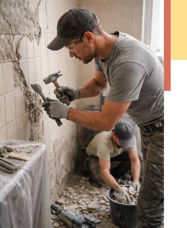 Демонтаж плитки со стен в Североуральске от 876 руб. — быстро и недорого | ОТДЕЛОЧНИК-Сву