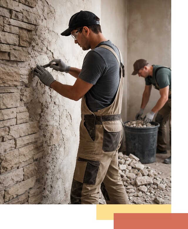 Демонтаж декоративного камня в Североуральске профессионально и безопасно