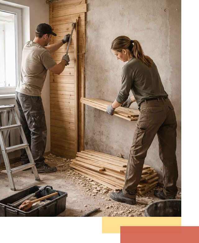 Демонтаж вагонки со стен в Североуральске — профессиональный демонтаж