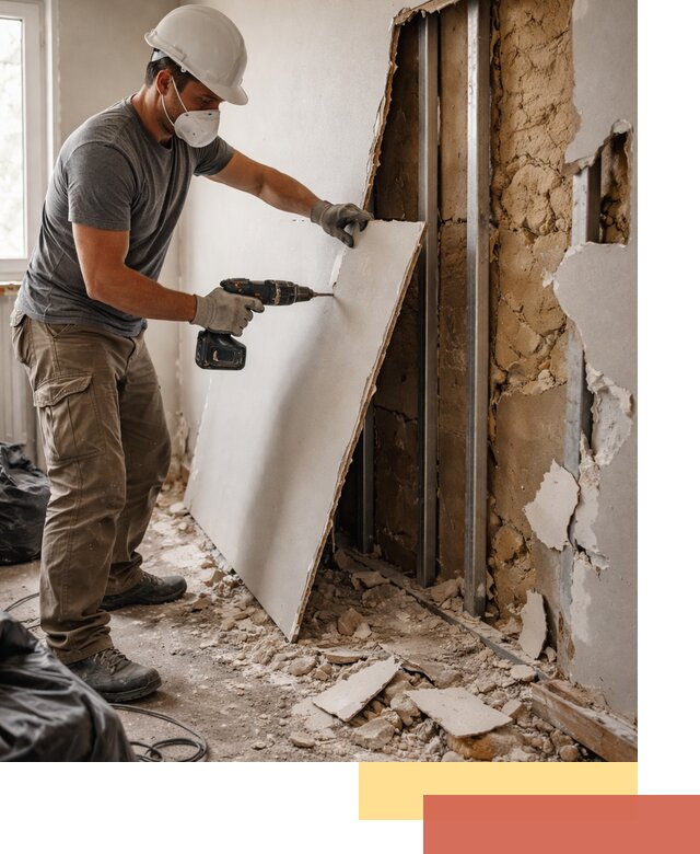 Демонтаж гипсокартона со стен в Североуральске качественно и быстро