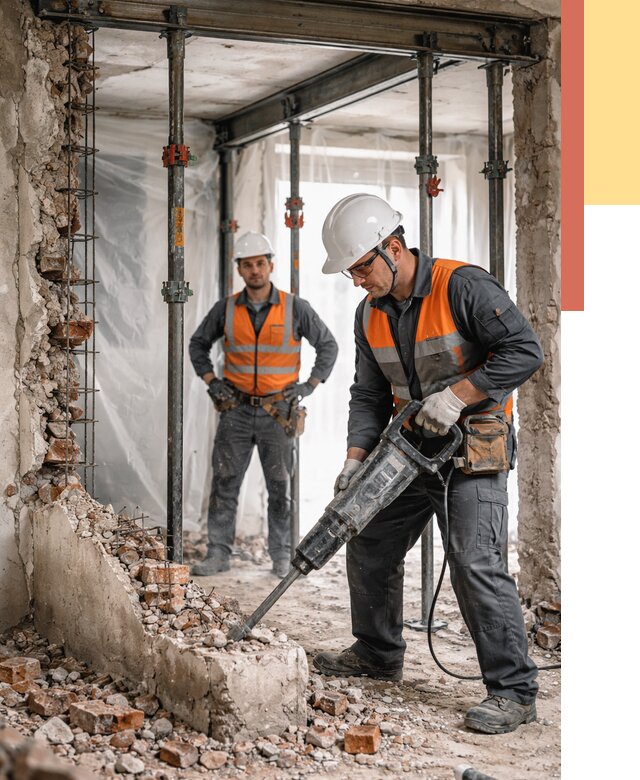 Снос несущих стен в Североуральске от 10559 руб. — демонтаж несущей стены под ключ | ОТДЕЛОЧНИК-Сву