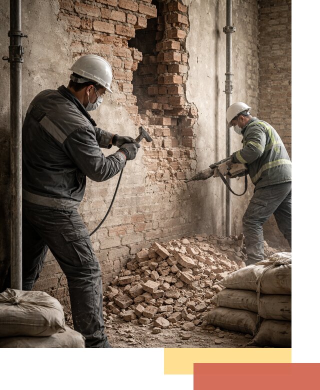 Демонтаж кирпичных стен в Североуральске быстро и безопасно