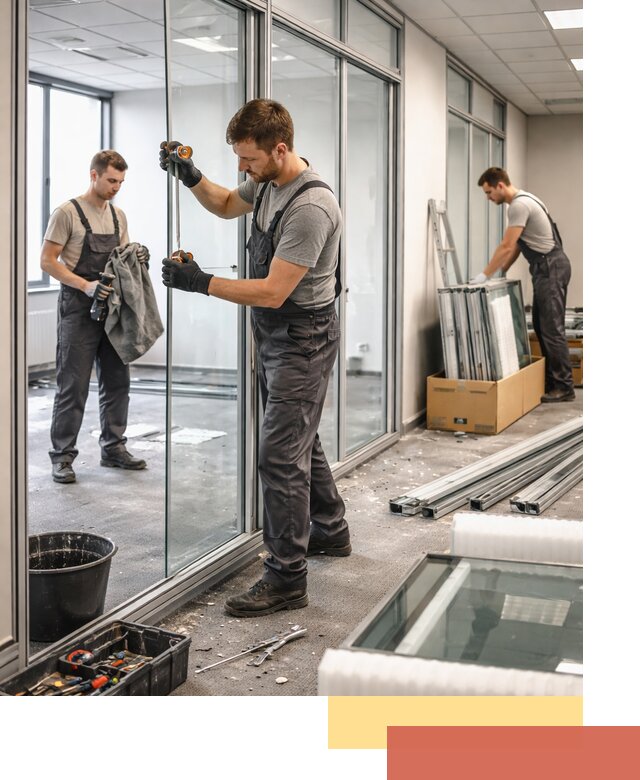 Демонтаж стеклянных перегородок в Североуральске быстро и безопасно