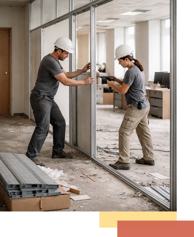 Демонтаж алюминиевых перегородок в Североуральске быстро и аккуратно