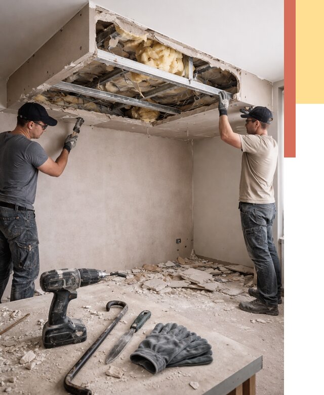 Демонтаж короба из гипсокартона в Североуральске от 1566 руб. — быстро и недорого | ОТДЕЛОЧНИК-Сву