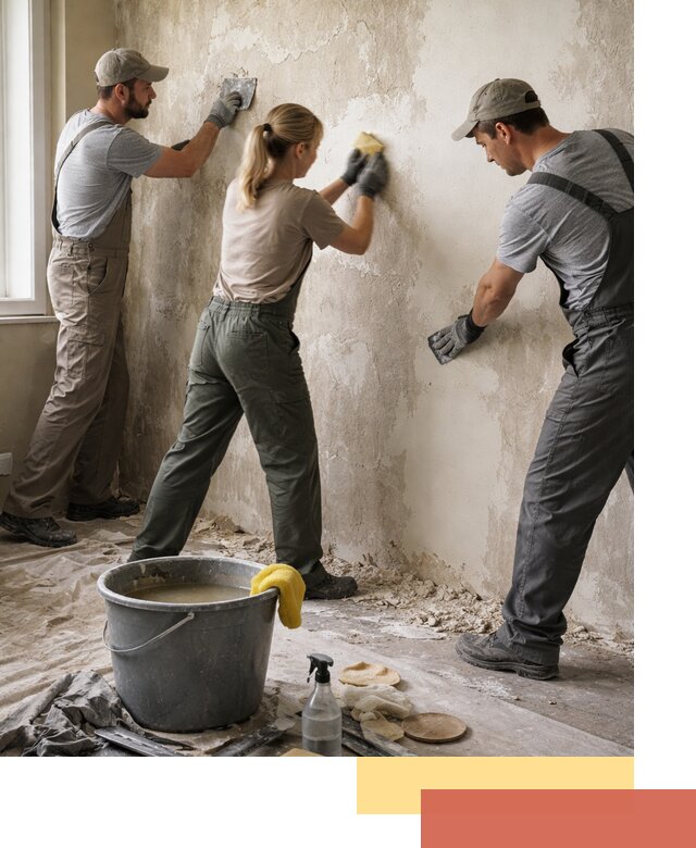 Очистка стен от клея и грунтовки в Североуральске качественно и быстро