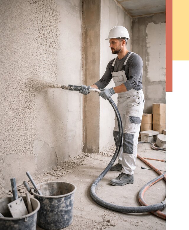 Машинная штукатурка стен в Североуральске под ключ от 6696 руб./м2 | ОТДЕЛОЧНИК-Сву