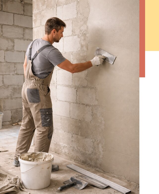 Штукатурка стен из газобетона в Североуральске от 2163 руб./м2 — быстро и недорого | ОТДЕЛОЧНИК-Сву