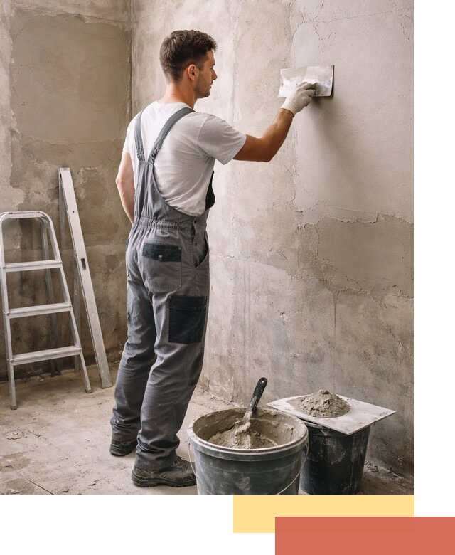 Штукатурка стен в ванной под ключ в Североуральске