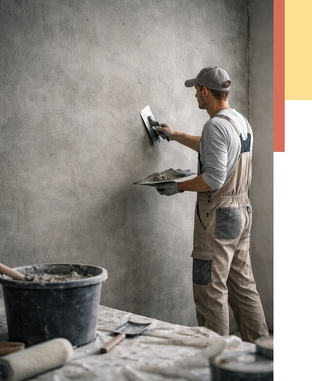 Декоративная штукатурка под бетон в Североуральске от 2575 руб./м² — нанесение под ключ | ОТДЕЛОЧНИК-Сву