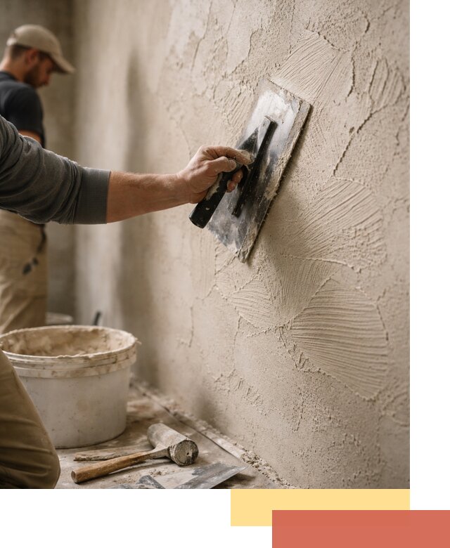 Фактурная штукатурка стен в Североуральске — монтаж, отделка, реставрация