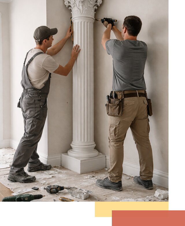 Установка декоративных колонн в Североуральске под ключ