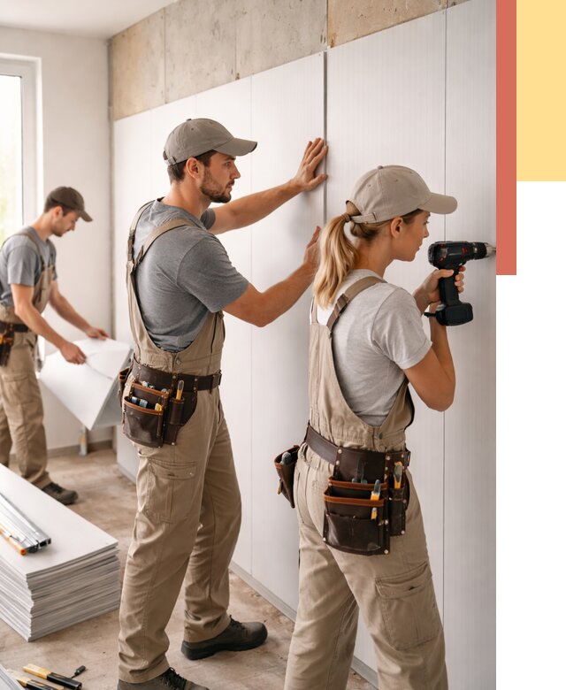 Монтаж ПВХ панелей на стены в Североуральске от 464 руб/м2 — быстро и недорого | ОТДЕЛОЧНИК-Сву