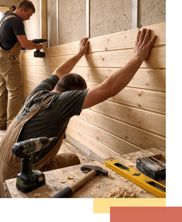 Монтаж деревянной вагонки на стены в Североуральске быстро и качественно