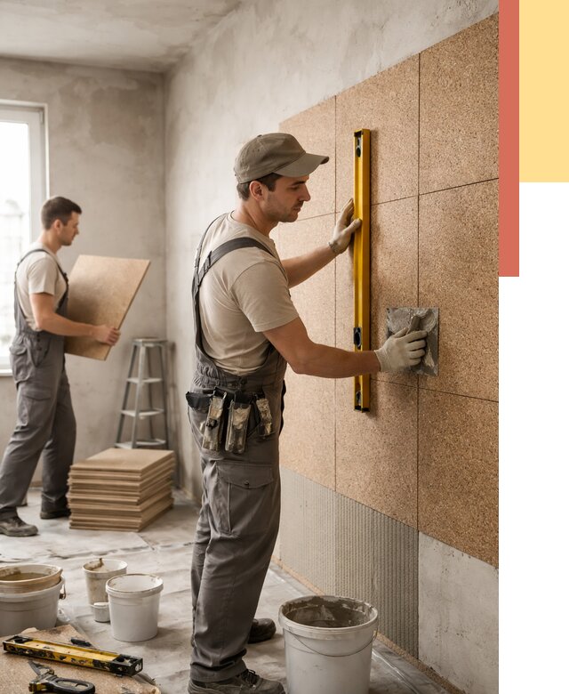 Монтаж пробковых панелей на стены в Североуральске от 3605 руб. — ОТДЕЛОЧНИК-Сву