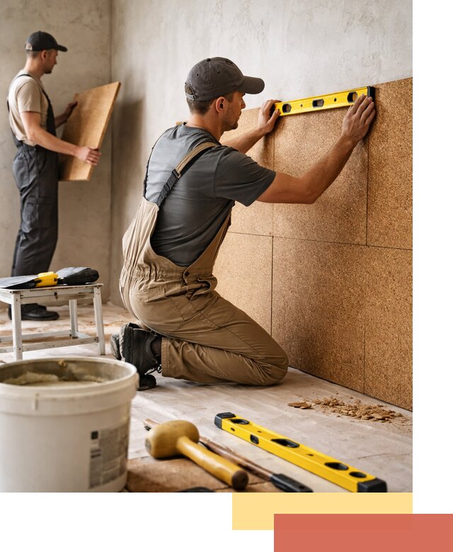 Монтаж пробковых панелей на стены в Североуральске быстро и качественно