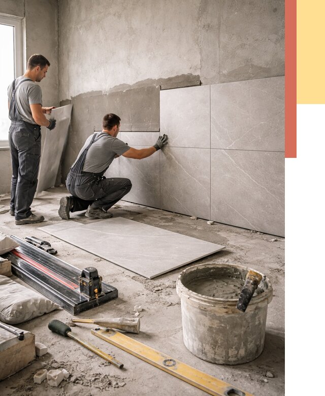 Облицовка стен керамогранитом в Североуральске от 4326 руб./м² — услуги под ключ | ОТДЕЛОЧНИК-Сву