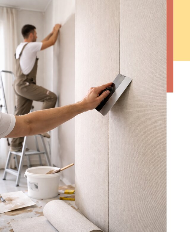 Поклейка текстильных обоев в Североуральске от 4635 руб. под ключ | ОТДЕЛОЧНИК-Сву