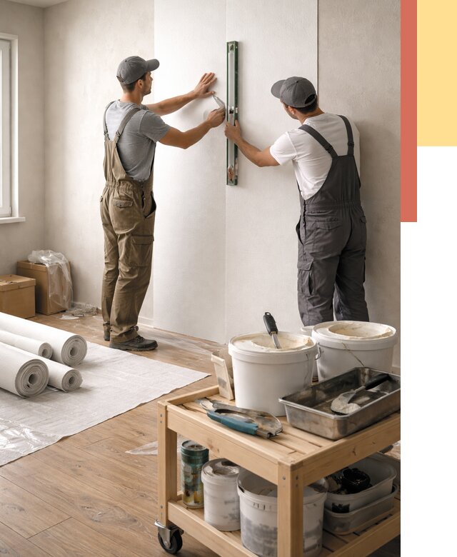 Поклейка стеклообоев в Североуральске от 6696 руб. за м2 — быстро и недорого | ОТДЕЛОЧНИК-Сву