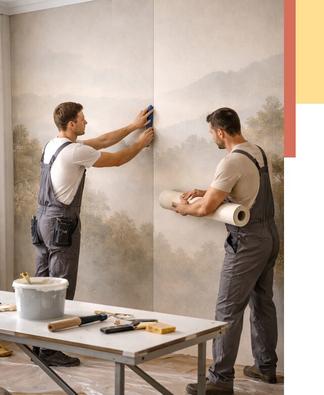 Поклейка фотообоев в Североуральске от 8756 руб/м² — быстро и недорого | ОТДЕЛОЧНИК-Сву