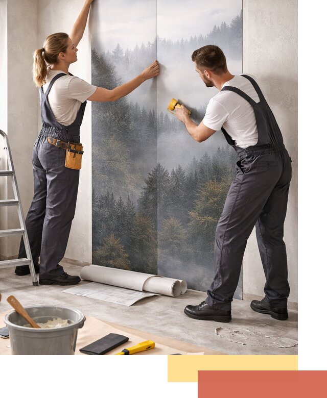 Поклейка фотообоев профессионально в Североуральске под ключ