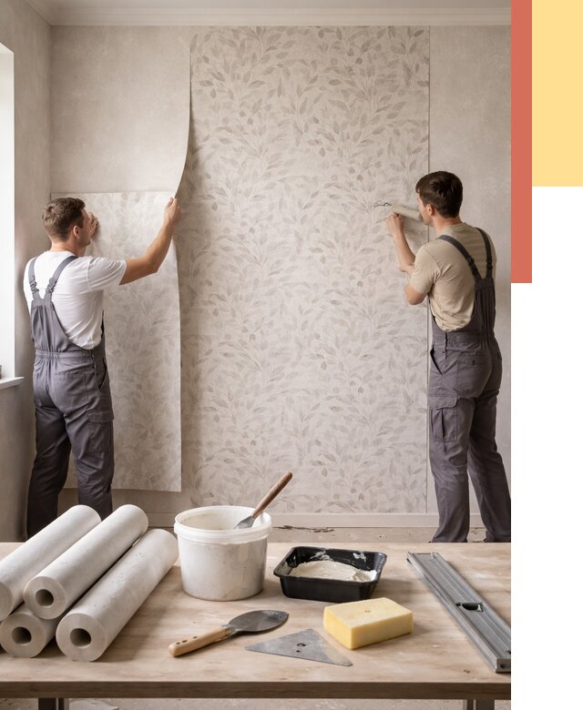 Поклейка обоев с подбором рисунка в Североуральске от 3605 руб. | ОТДЕЛОЧНИК-Сву - быстро и недорого