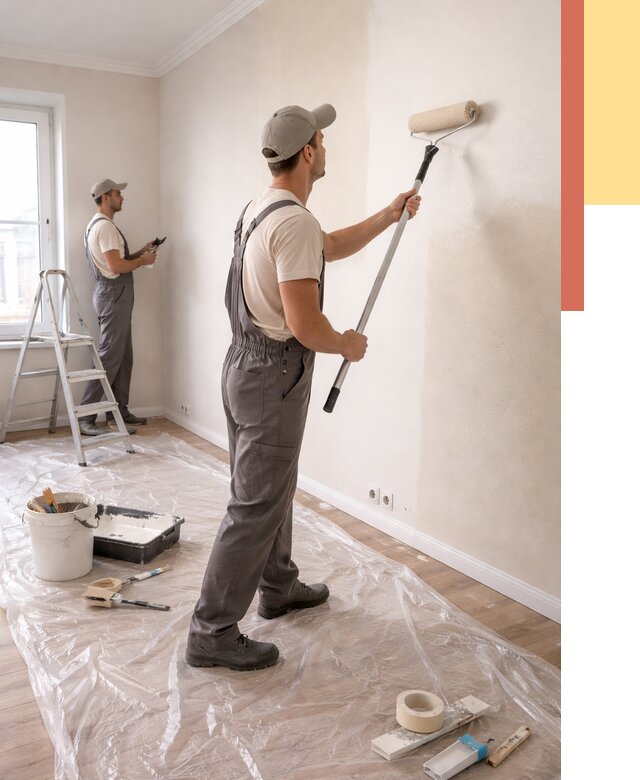 Покраска стен акриловой краской в Североуральске от 3605 руб./м² — быстро и недорого | ОТДЕЛОЧНИК-Сву