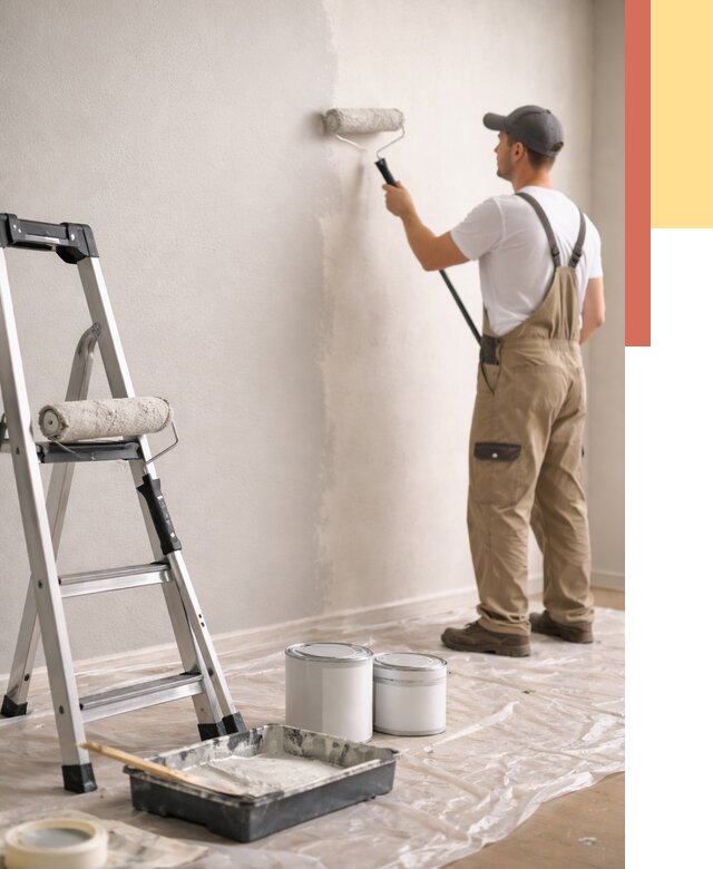 Покраска стен латексной краской в Североуральске от 4635 руб. за м2 | ОТДЕЛОЧНИК-Сву