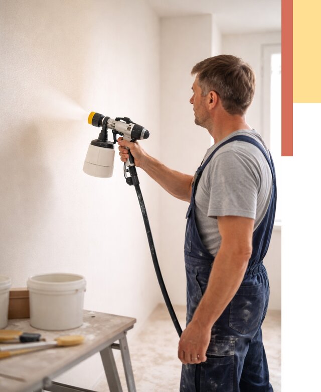 Покраска стен краскопультом в Североуральске от 7726 руб. — механизированная покраска | ОТДЕЛОЧНИК-Сву