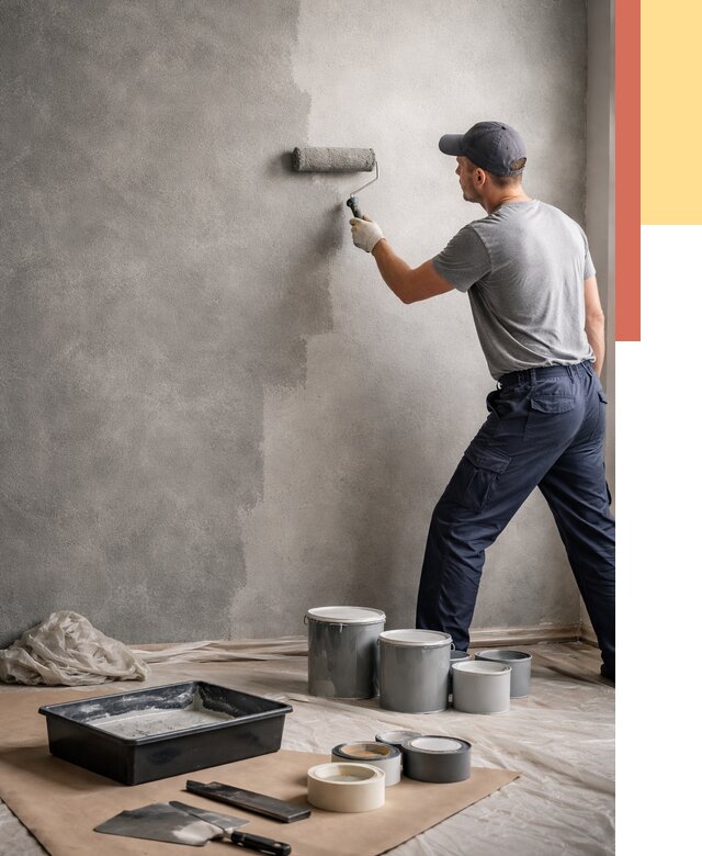 Покраска стен под бетон в Североуральске от 670 руб. за м2 — быстро и недорого | ОТДЕЛОЧНИК-Сву