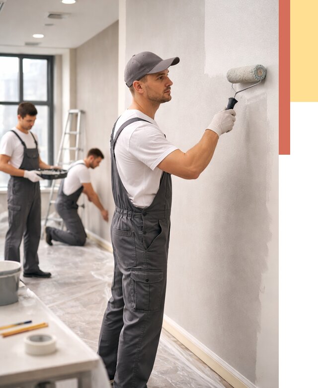 Покраска стен в офисе в Североуральске от 8756 руб. — быстро и недорого | ОТДЕЛОЧНИК-Сву