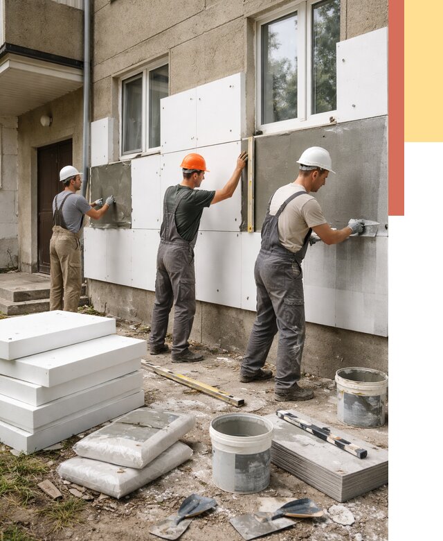 Утепление стен пенопластом в Североуральске от 1803 руб. — недорого и под ключ | ОТДЕЛОЧНИК-Сву