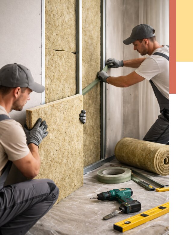 Шумоизоляция стен в Североуральске под ключ от 1906 руб. | ОТДЕЛОЧНИК-Сву