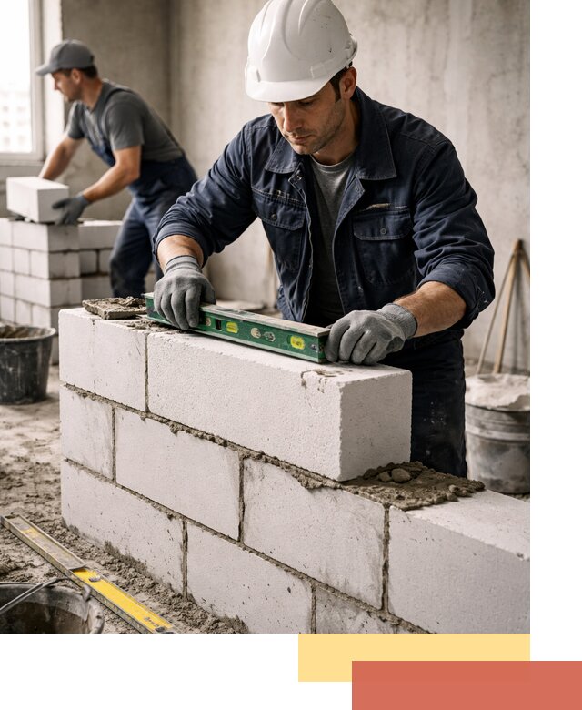 Кладка перегородок из пеноблока под ключ в Североуральске