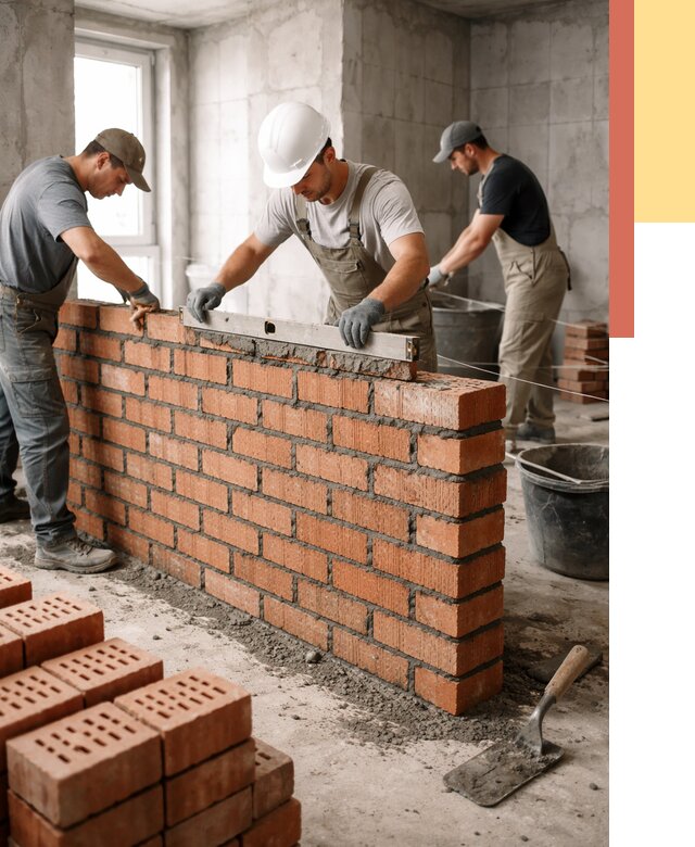 Кладка перегородок из кирпича в Североуральске от 3605 руб. за м² | ОТДЕЛОЧНИК-Сву