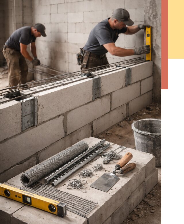 Армирование кладки перегородок в Североуральске от 773 руб. под ключ | ОТДЕЛОЧНИК-Сву