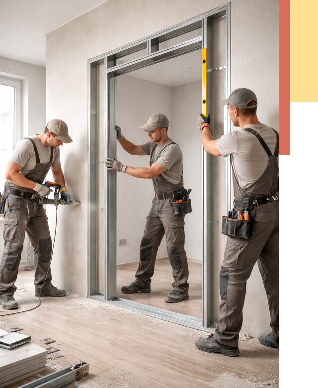 Устройство дверного проема в перегородке в Североуральске от 4635 руб. под ключ | ОТДЕЛОЧНИК-Сву