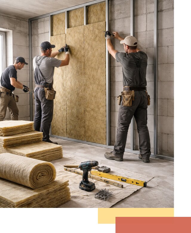 Шумоизоляция перегородок из блоков в Североуральске — монтаж и защита шумоизоляцией