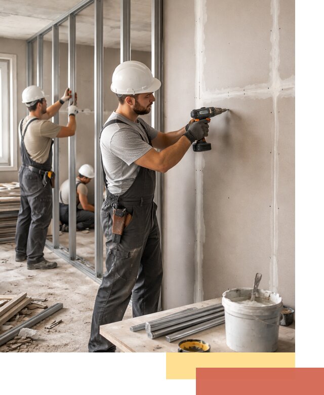 Перегородки из огнестойкого гипсокартона в Североуральске под ключ