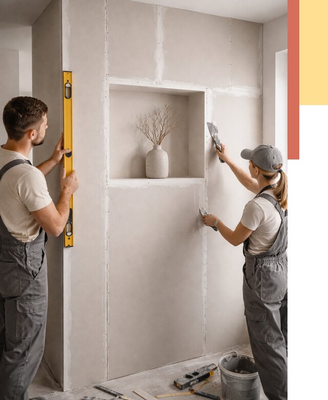 Перегородка из гипсокартона с нишей в Североуральске от 3348 руб. под ключ | ОТДЕЛОЧНИК-Сву