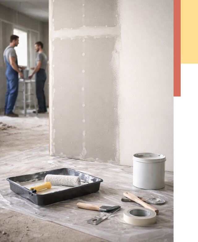 Покраска перегородок из гипсокартона в Североуральске от 4635 руб. под ключ | ОТДЕЛОЧНИК-Сву