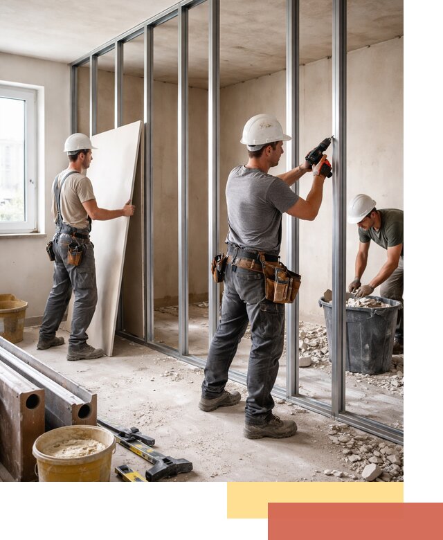 Перенос гипсокартонной перегородки в Североуральске профессионально и быстро