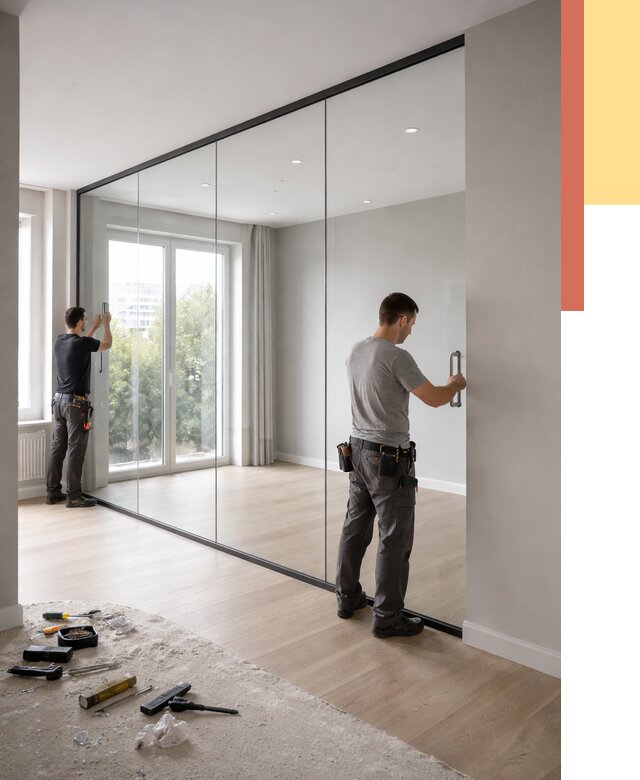 Изготовление стеклянных перегородок в Североуральске от 12722 руб. под ключ | ОТДЕЛОЧНИК-Сву