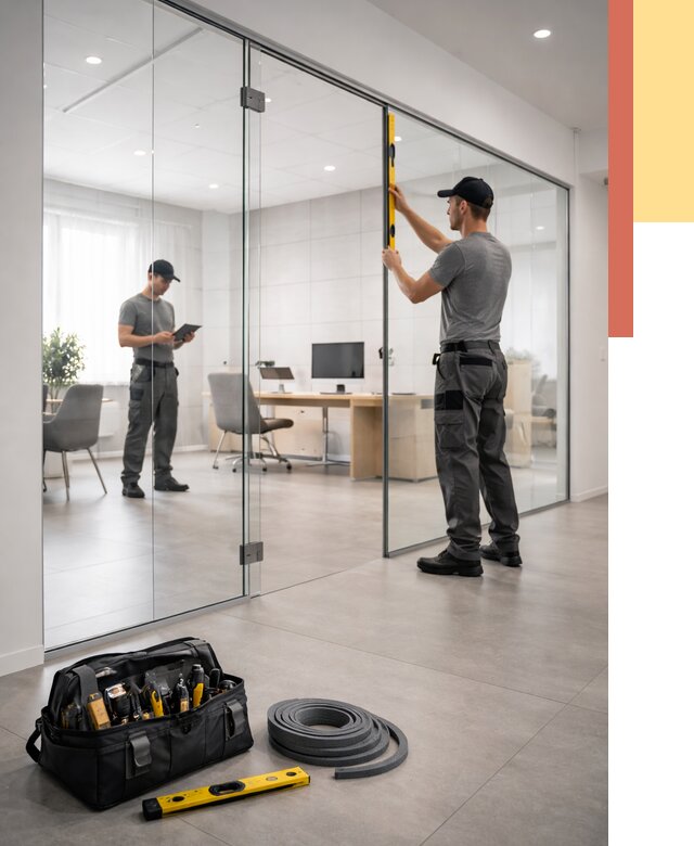 Цельностеклянные перегородки под ключ в Североуральске от 9786 руб. — монтаж и цены | ОТДЕЛОЧНИК-Сву