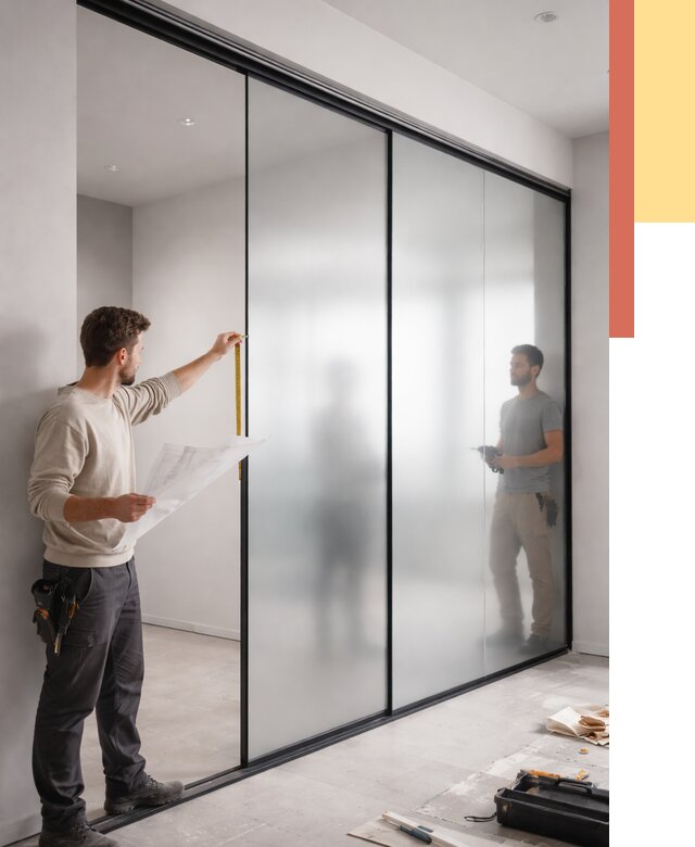 Матовые стеклянные перегородки в Североуральске от 8756 руб. — монтаж и установка | ОТДЕЛОЧНИК-Сву