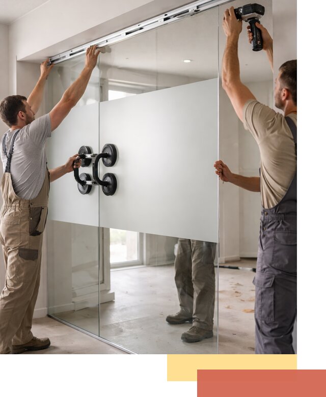 Матовые стеклянные перегородки под ключ в Североуральске