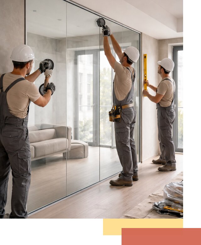 Перегородки из закаленного стекла в Североуральске для офисов и квартир