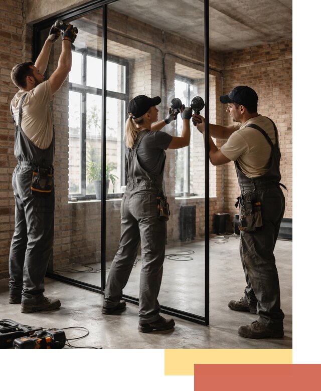 Стеклянные перегородки лофт — изготовление и монтаж в Североуральске